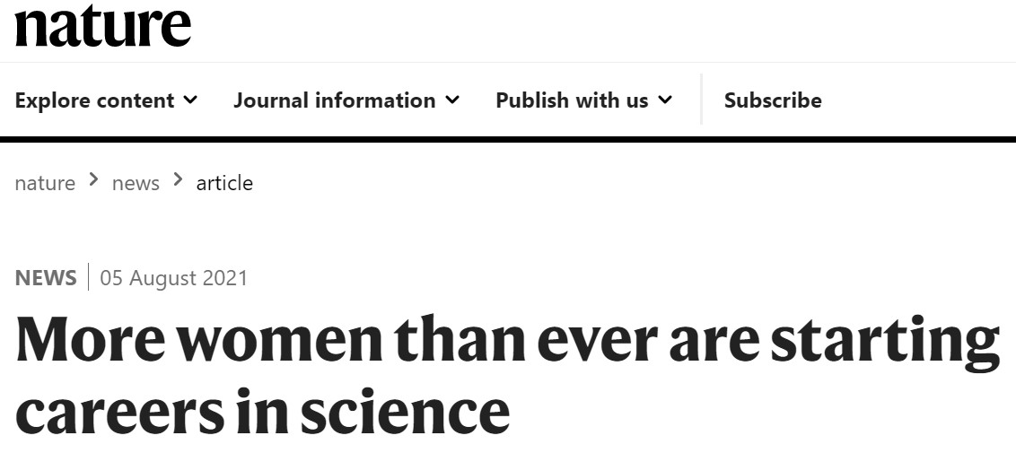 【Nature】从事科学研究的女性越来越多？