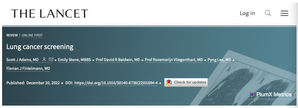 【关注】《柳叶刀》肺癌筛查重磅综述，个性化筛查时间间隔将是未来方向之一