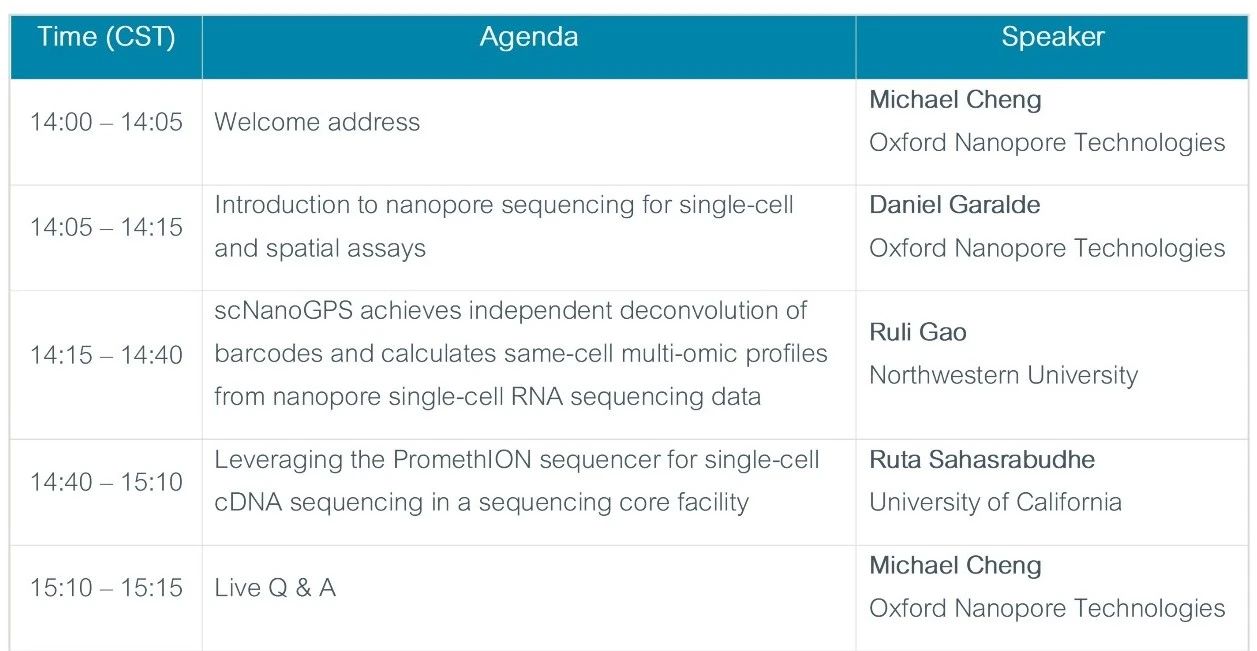 【7月13日直播】通过Oxford Nanopore单细胞全长测序和空间分析揭示生物学的新维度