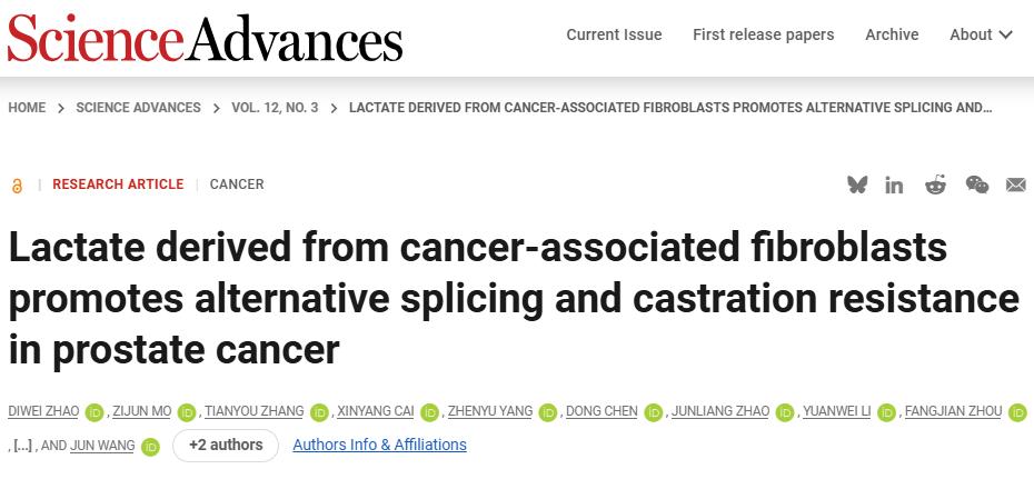 有效逆转ADT耐药性！中山大学/湖南省人民医院合作发文：有前景的前列腺癌治疗策略