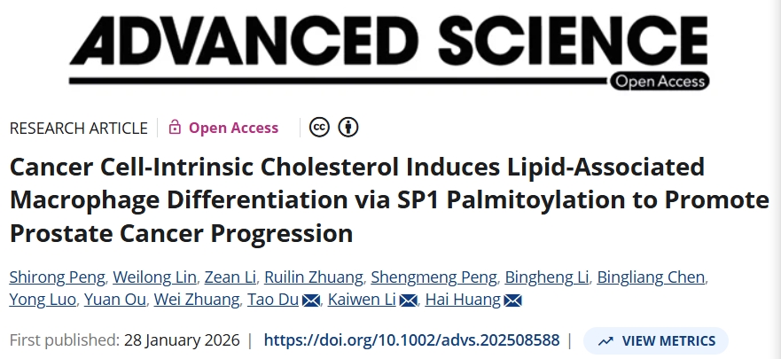 靶向胆固醇代谢！中山大学孙逸仙纪念医院：改善前列腺癌患者治疗结果的有效策略
