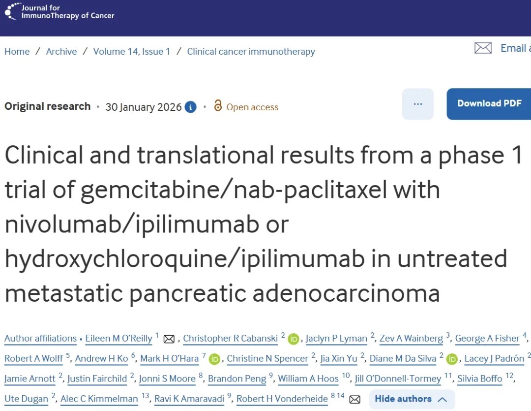 令人鼓舞！国外学者发文：mPDAC中化学免疫疗法联合用药新策略
