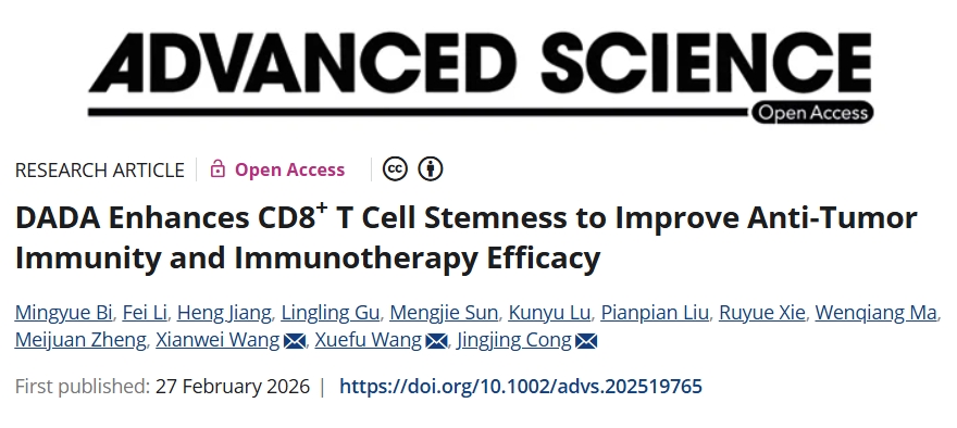 全新机制！安徽医科大学附属第一医院等单位合作发文：提高T细胞抗肿瘤功效新策略