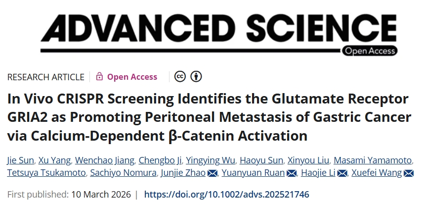 可抑制腹膜转移！复旦大学附属中山医院/复旦大学合作发文：治疗胃癌腹膜转移的有效药物