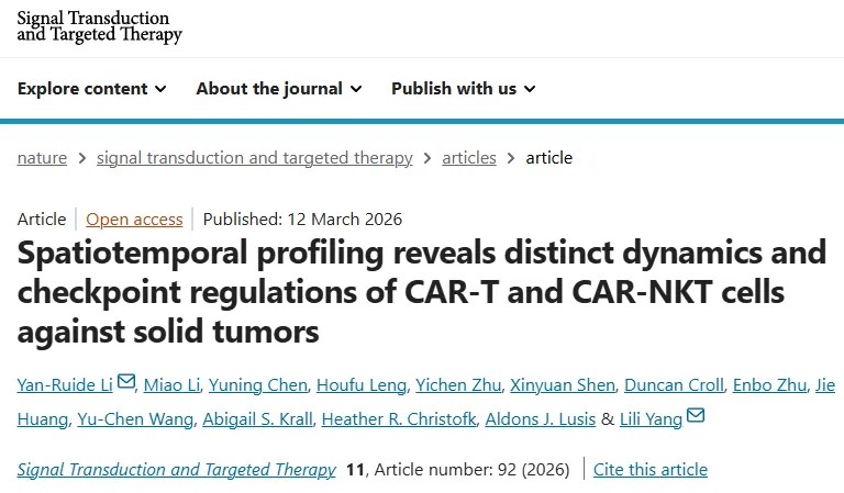 突破性研究！首次系统揭示CAR-T与CAR-NKT细胞对抗实体瘤的根本性差异与调控机制
