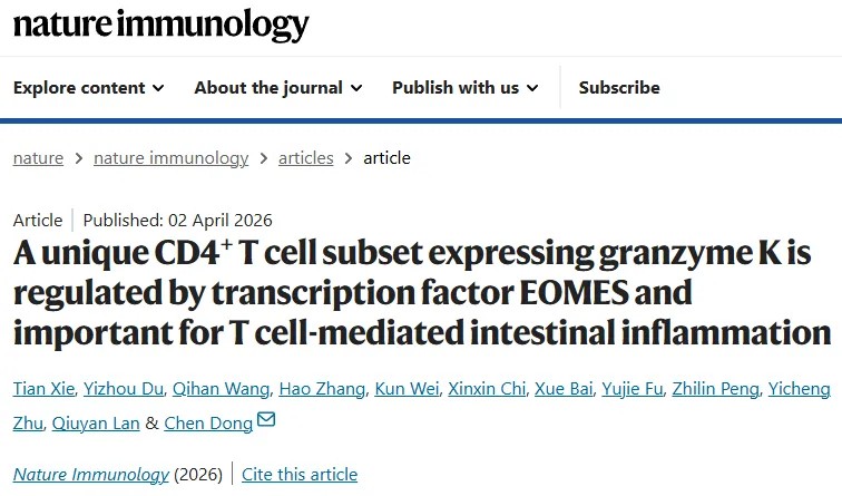 西湖大学董晨院士领衔！发现新型免疫细胞亚型，为肠道炎症治疗提供潜在新靶点
