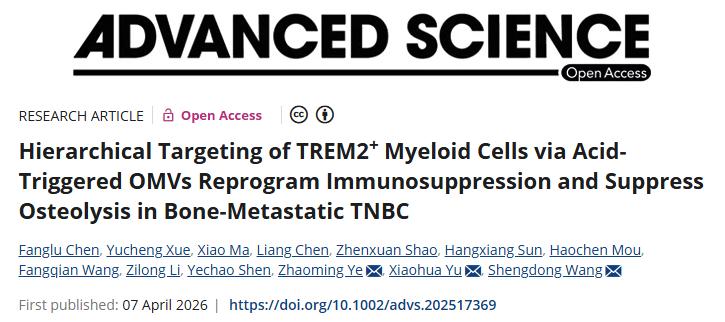 浙江大学医学院附属第二医院发文：三阴性乳腺癌骨转移中髓系细胞精准重编程的新方法